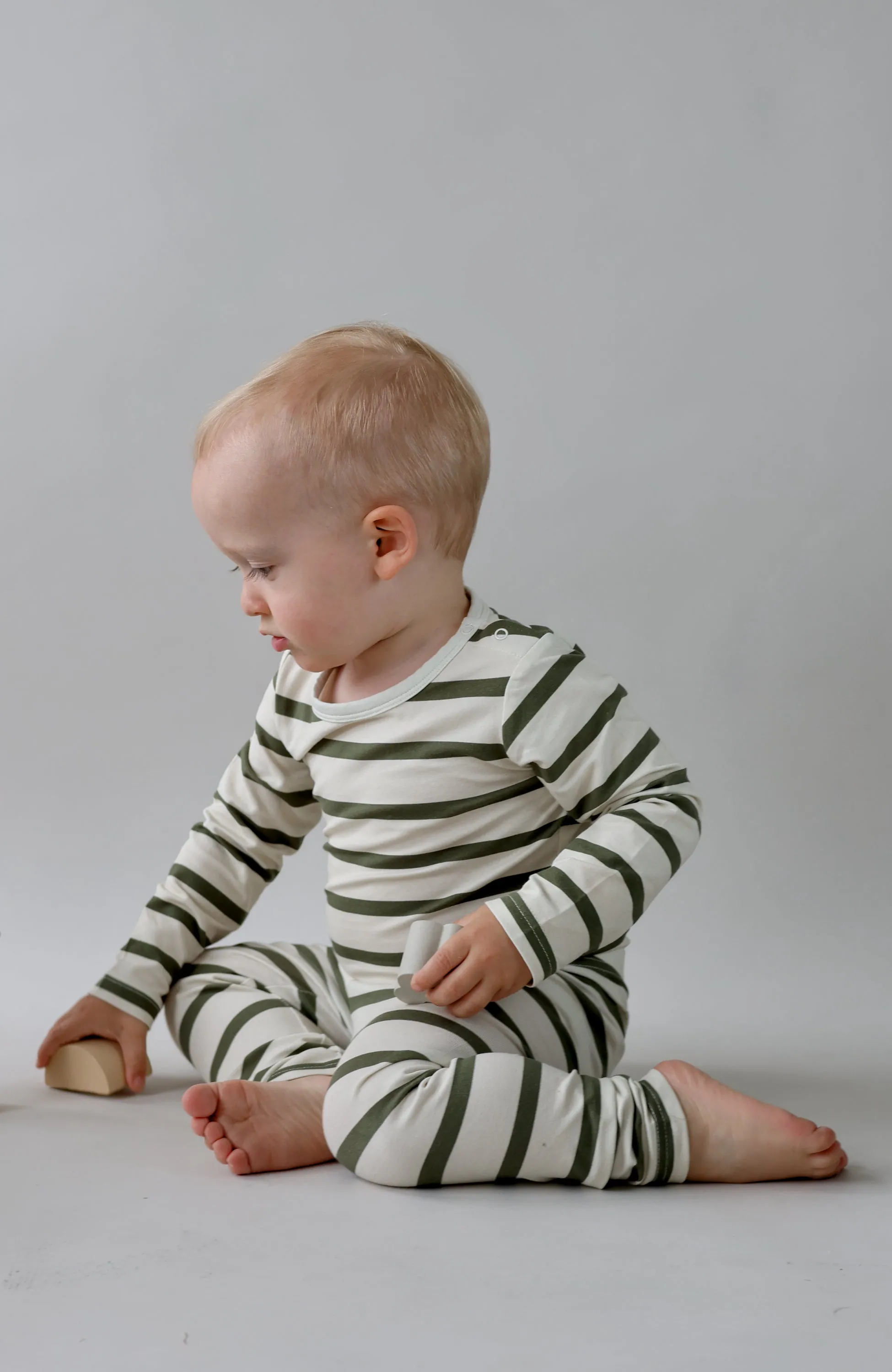 Kai Leggings - Deep Khaki Stripes