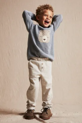 Kids beige plaid joggers