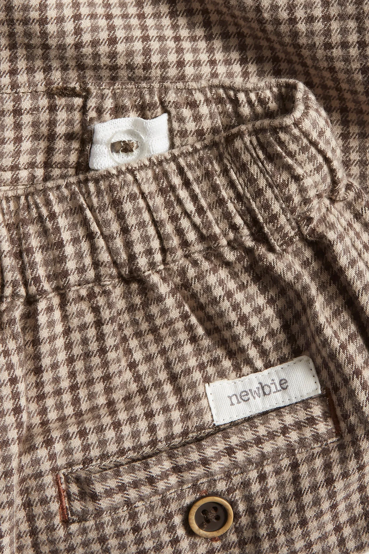 Kids brown checked twill trousers