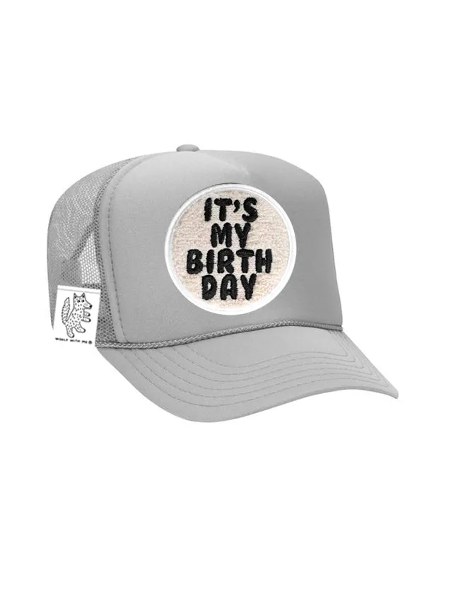 KIDS Trucker Hat with Interchangeable Velcro Patch (Gray)