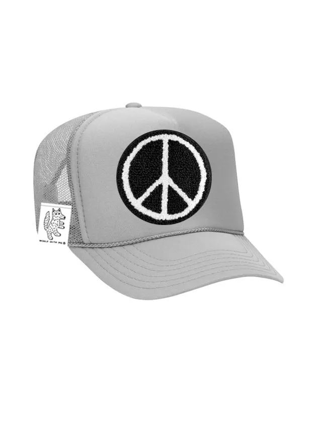 KIDS Trucker Hat with Interchangeable Velcro Patch (Gray)