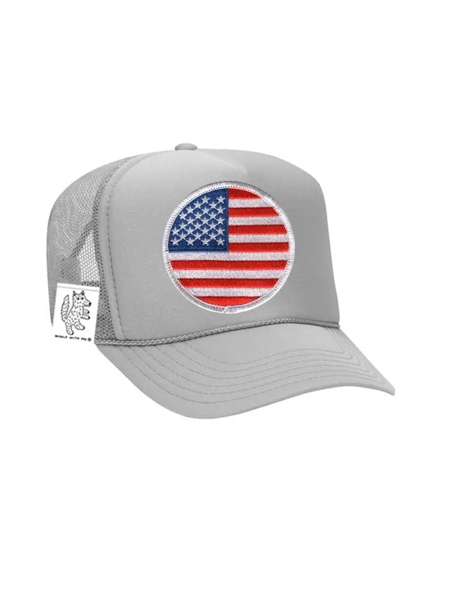 KIDS Trucker Hat with Interchangeable Velcro Patch (Gray)