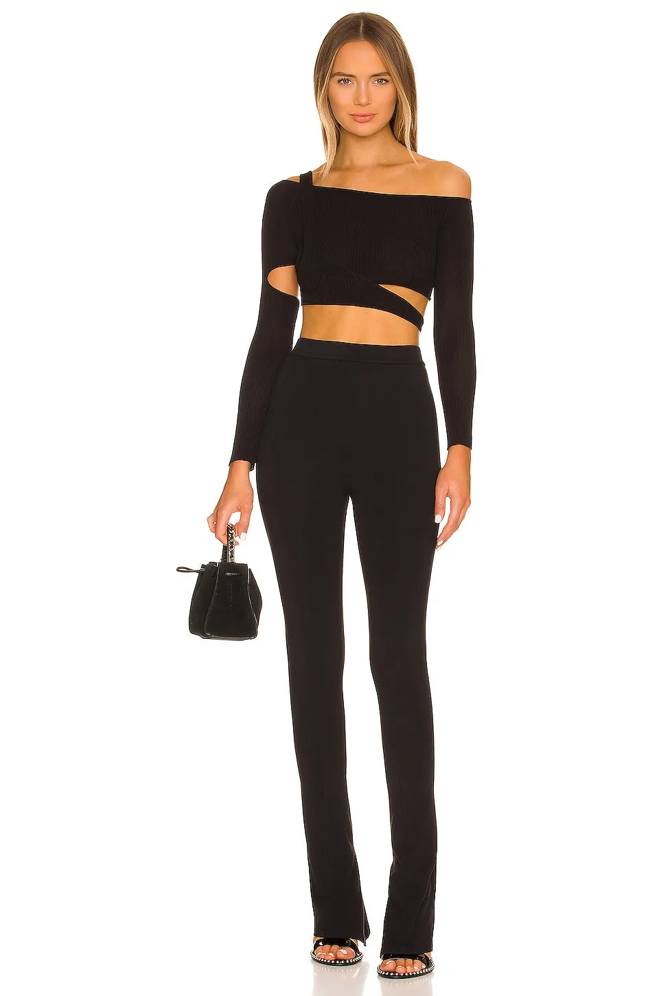 Leggings EB Denim Split Hem, black