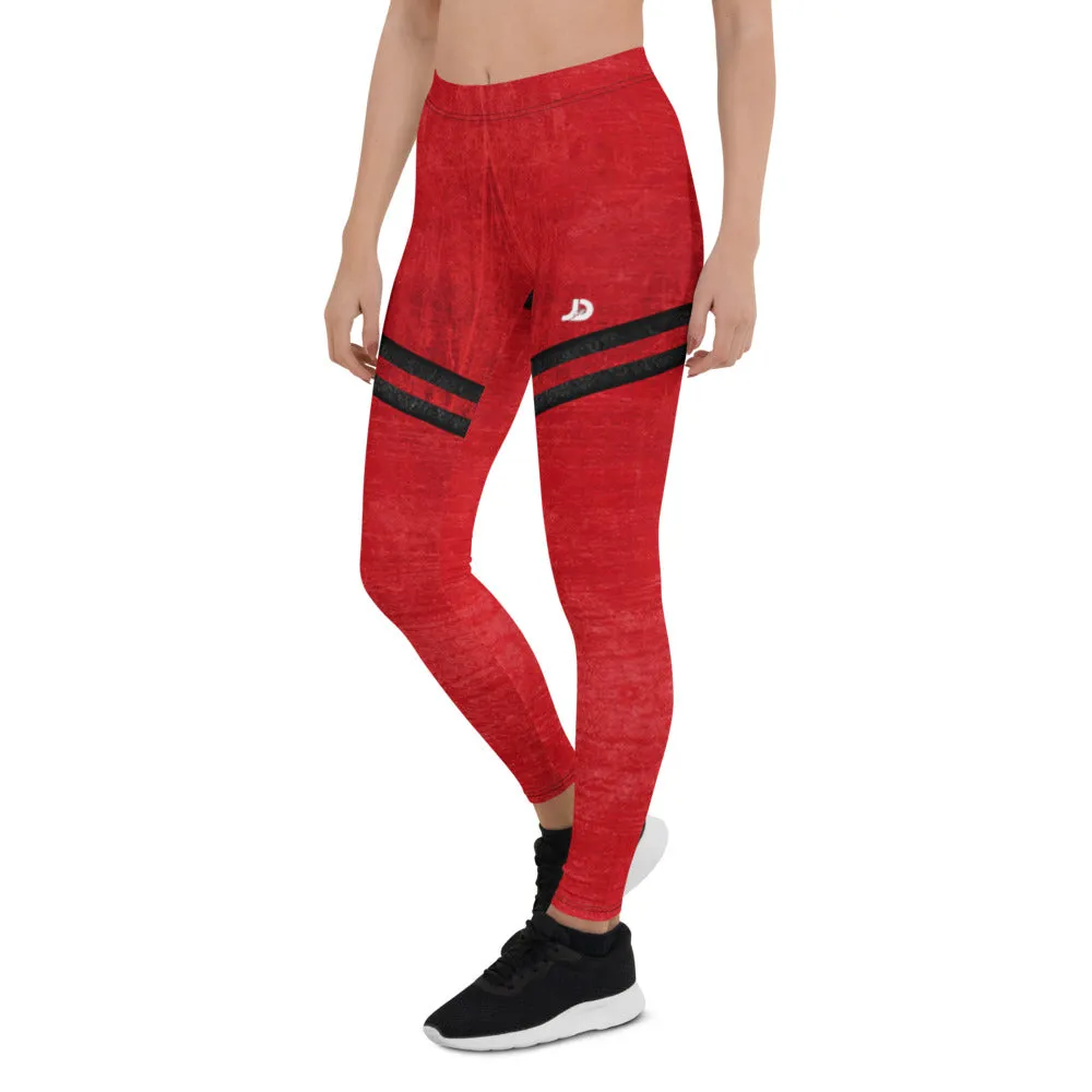 Leggings - Red Textured