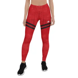 Leggings - Red Textured