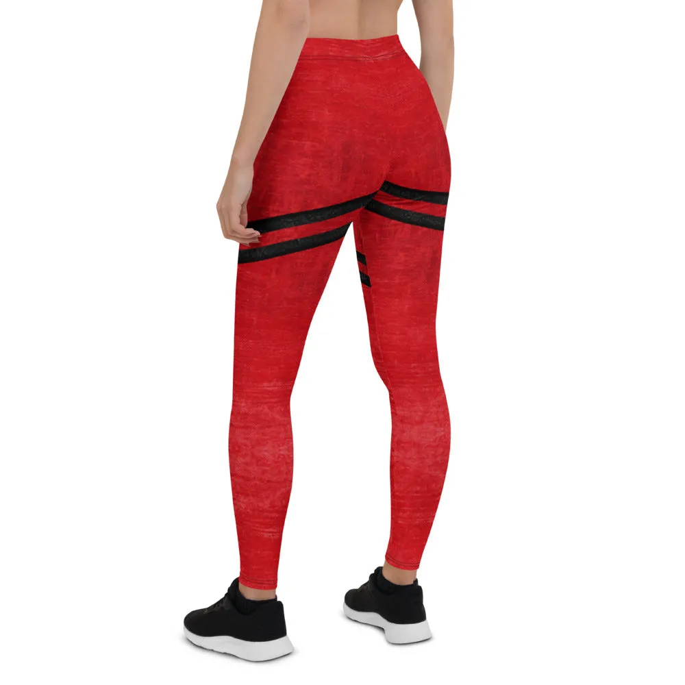 Leggings - Red Textured