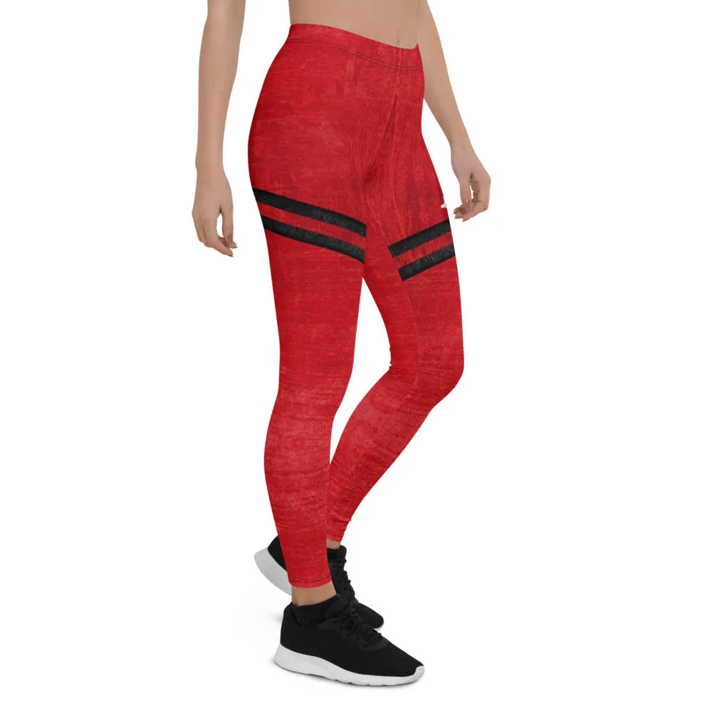 Leggings - Red Textured