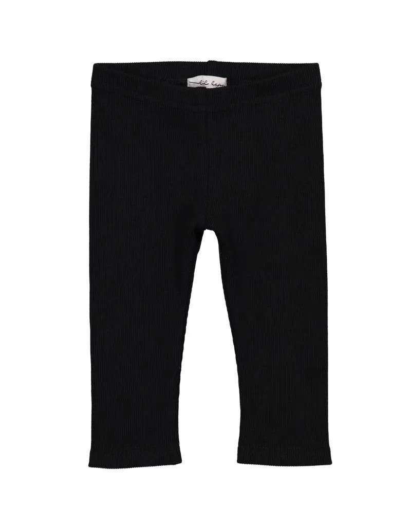 Lil Leggs Ribbed Leggings in Black