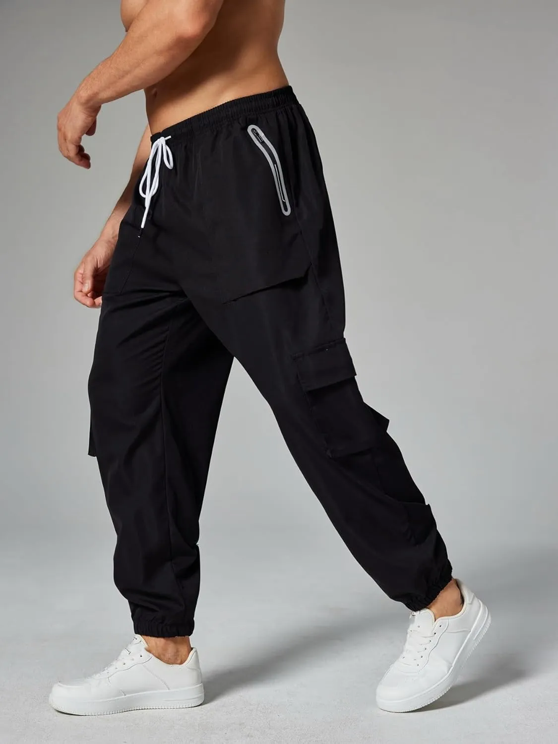 Men's Pant Cargo Casual Slim Sports Harem Drawstring Student Trouser for Men
