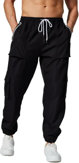 Men's Pant Cargo Casual Slim Sports Harem Drawstring Student Trouser for Men