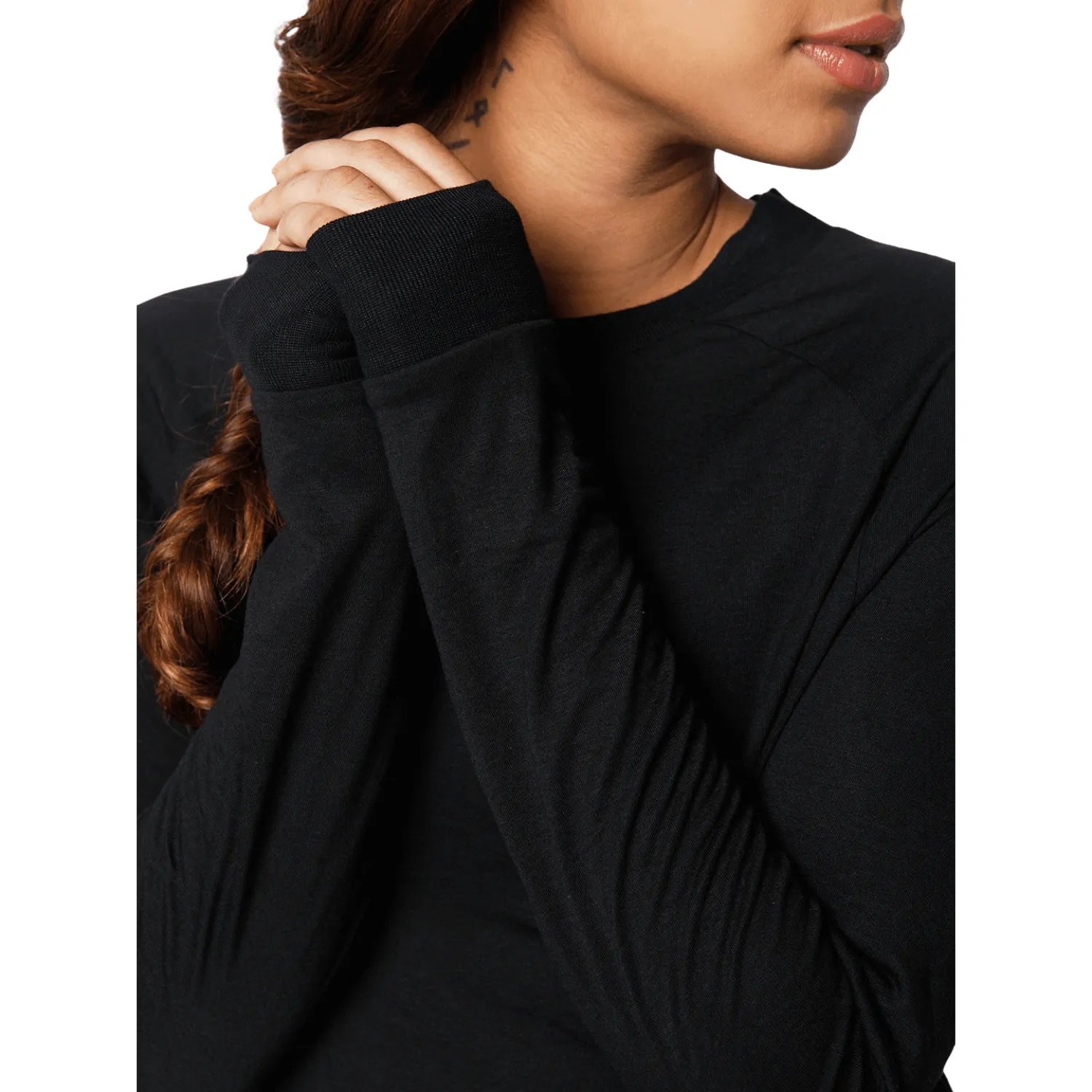 Modal Raglan Long Sleeve Tee Black