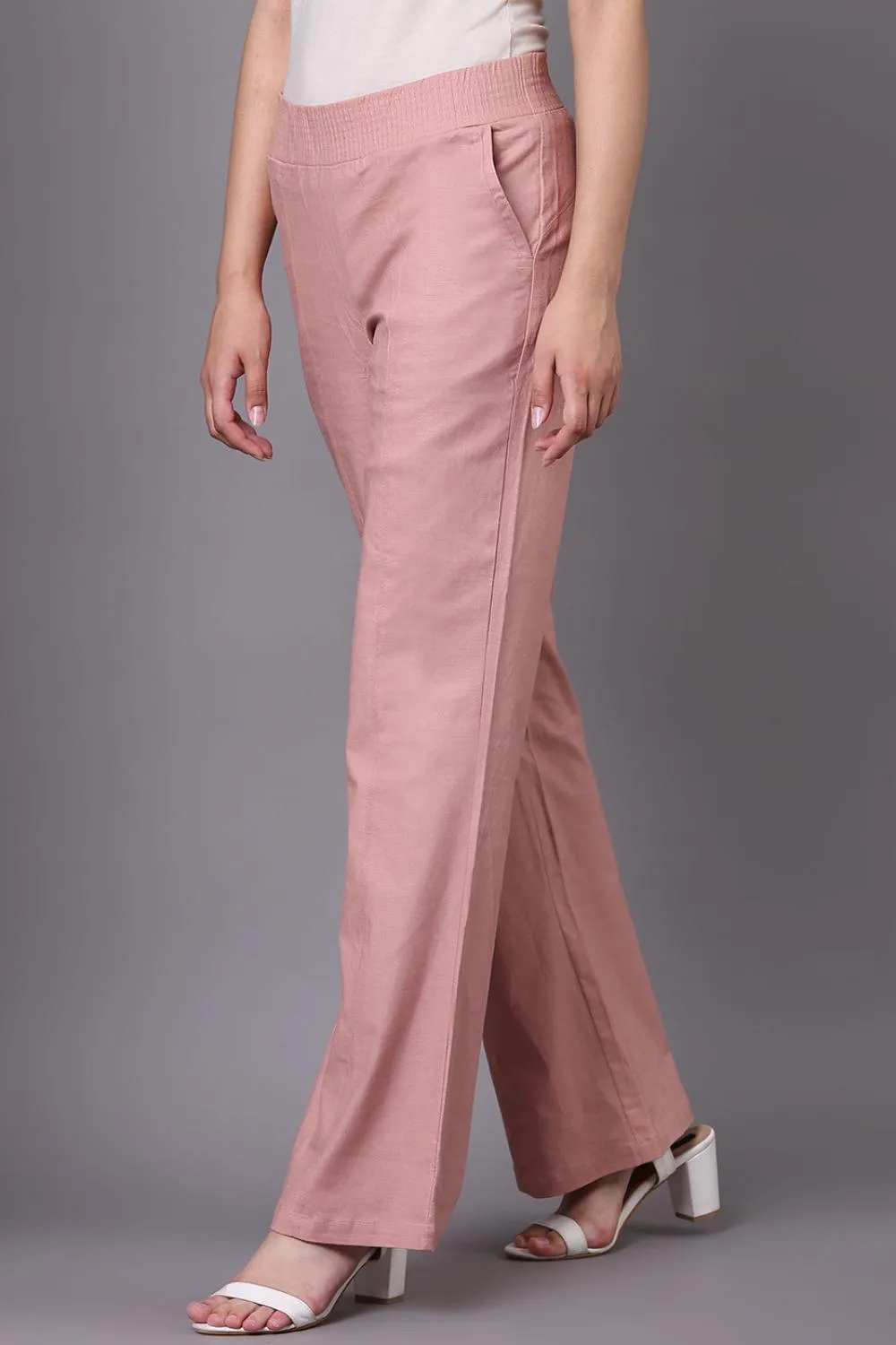 Peach Long Plan Pant