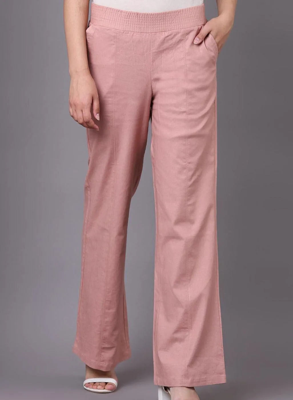 Peach Long Plan Pant