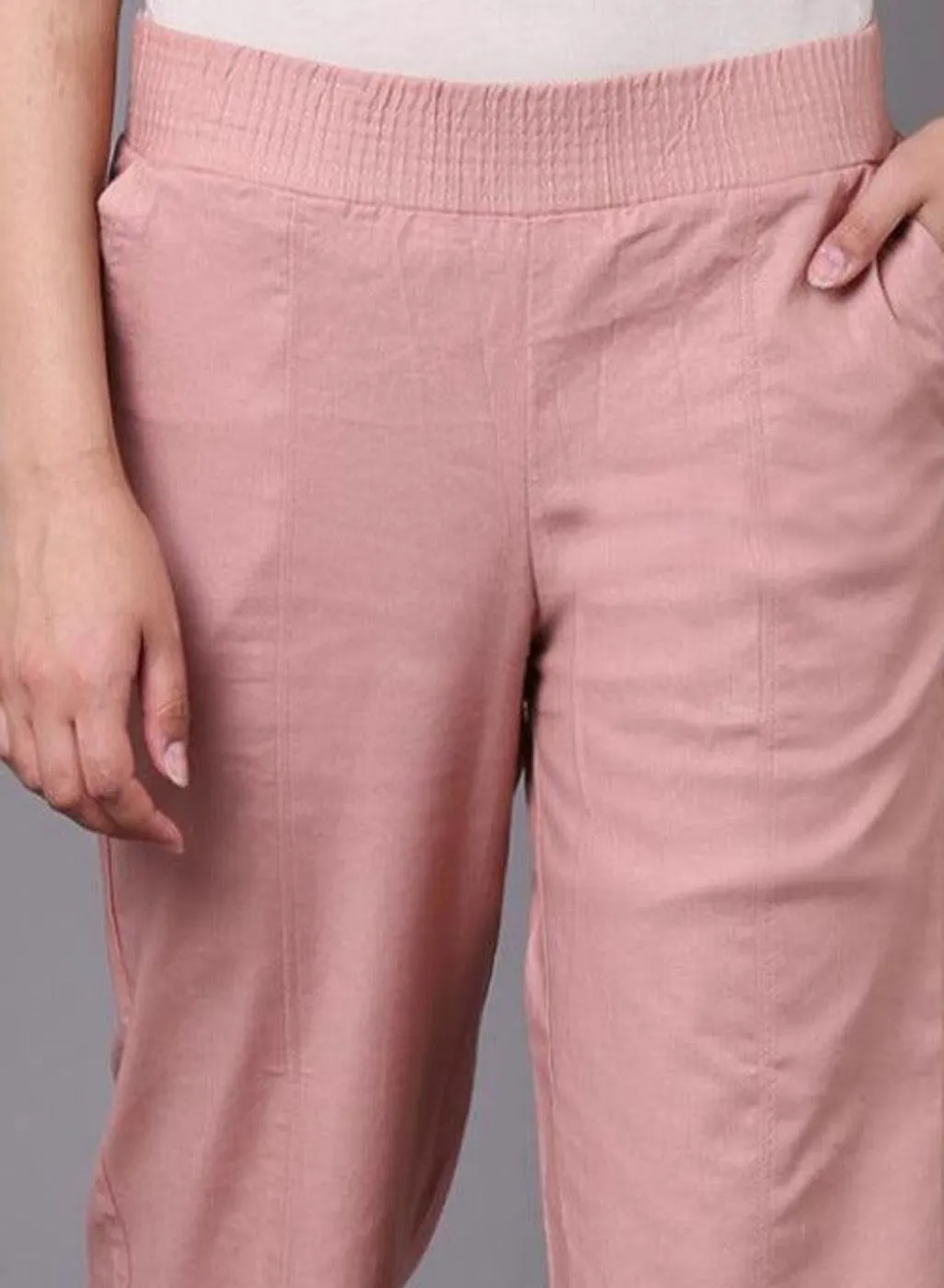 Peach Long Plan Pant