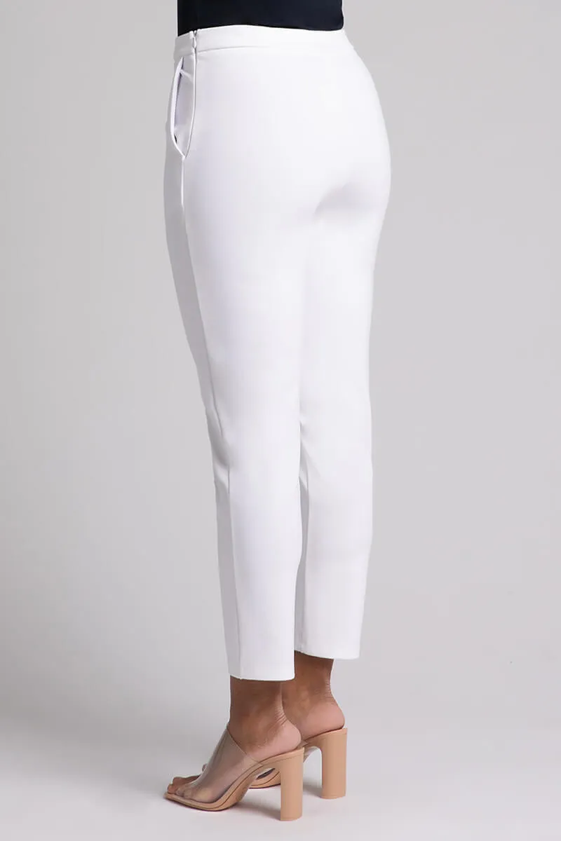 Ponte Cigarette Pant | White