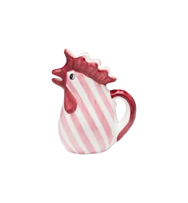 Charming Popolo Pink Striped Chicken Decorative Jar - Perfect for Kitchen Storage or Home Decor