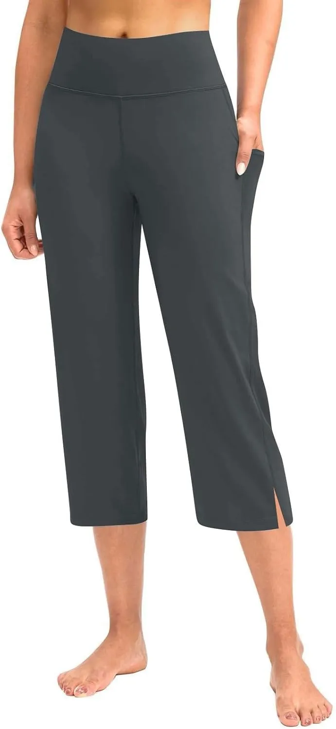 Pull On Capris for Women Dressy Casual Stretch Lightweight Yoga Capri Elastic High Waist Lounge Pants 2025 Summer