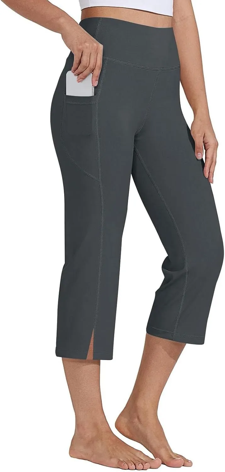 Pull On Capris for Women Dressy Casual Stretch Lightweight Yoga Capri Elastic High Waist Lounge Pants 2025 Summer