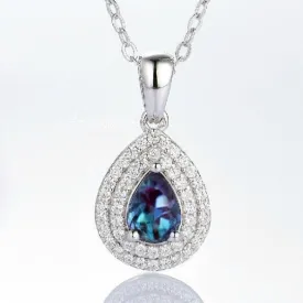 Scarlett Teardrop Alexandrite Necklace- Sterling Silver