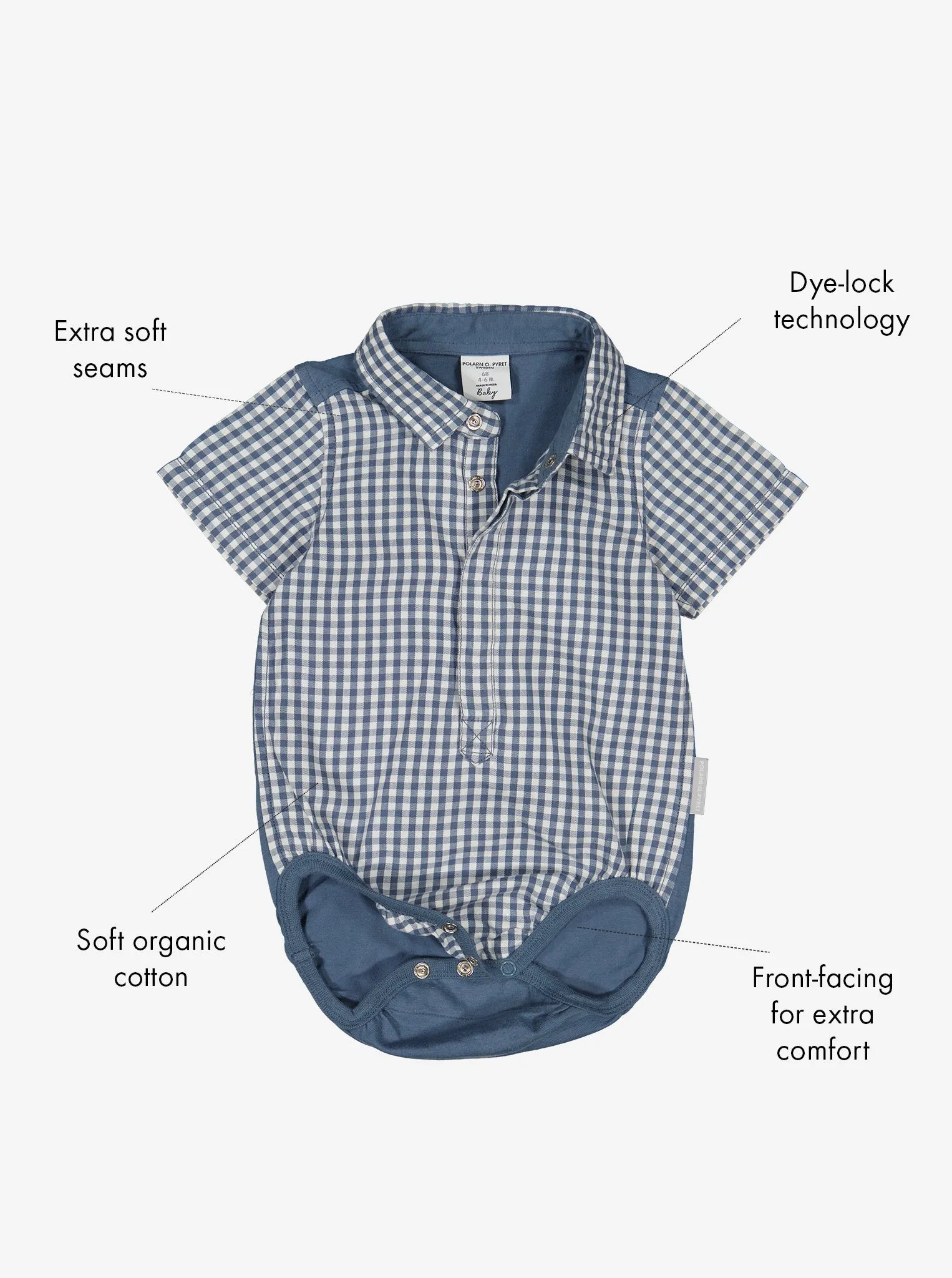 Smart Checked Babygrow Shirt