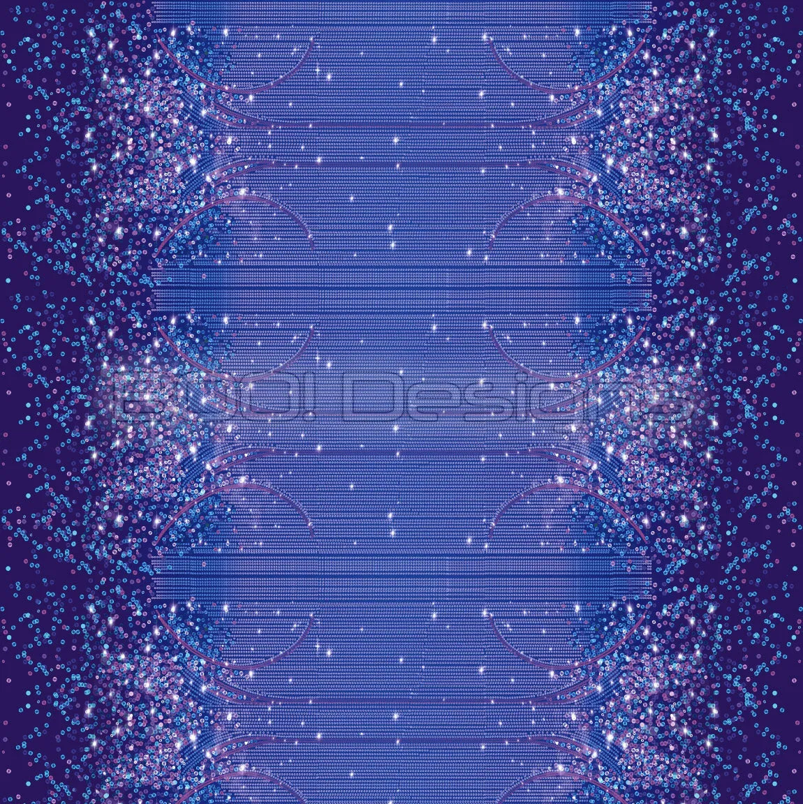 Spandex Lover Border Midnight - Glitter Stardust