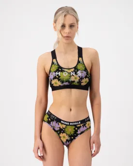 Stella Merino X-Back Bra - Alpine Bloom / Black