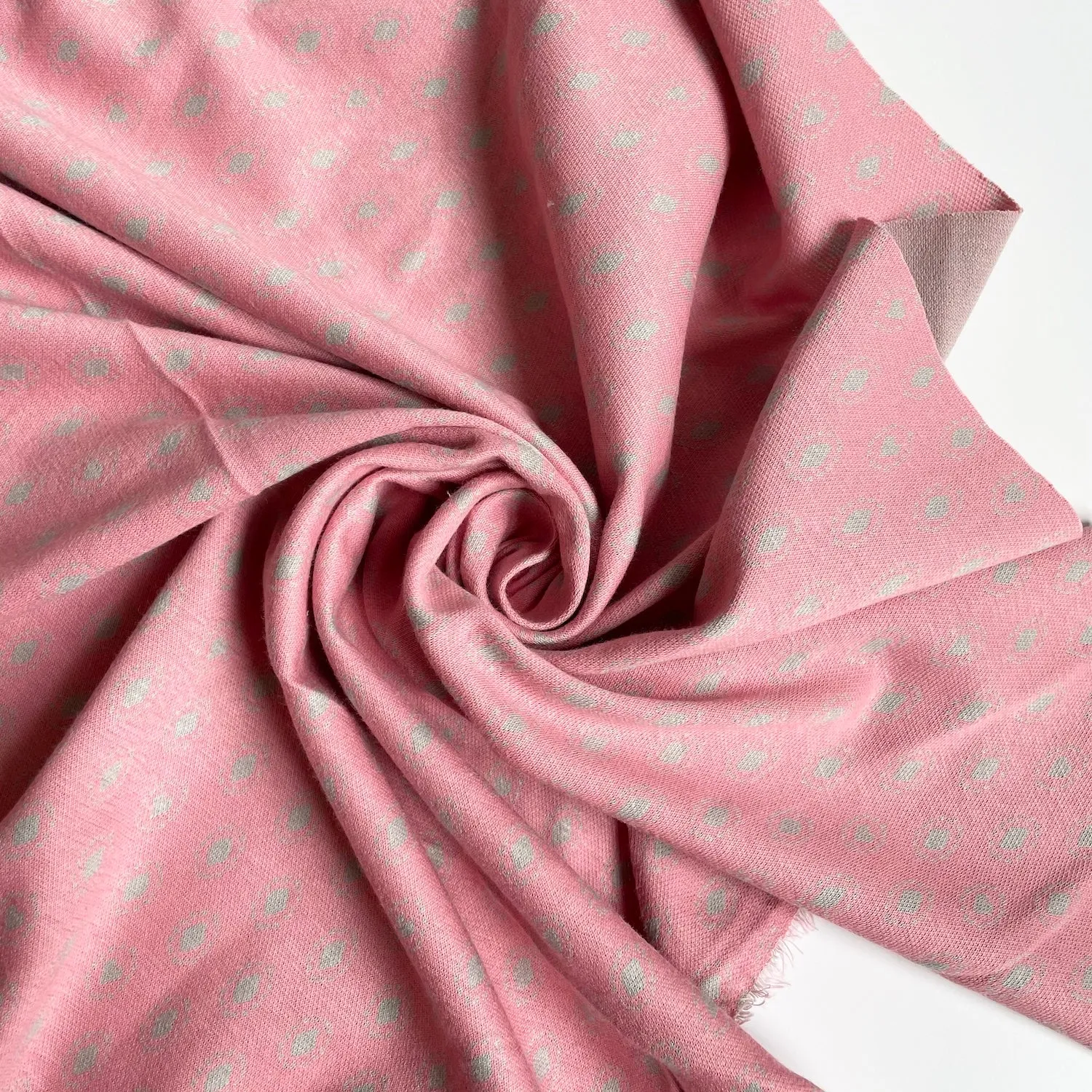 Stof Avalana Jacquard Jersey - Flowers Pink / Gray