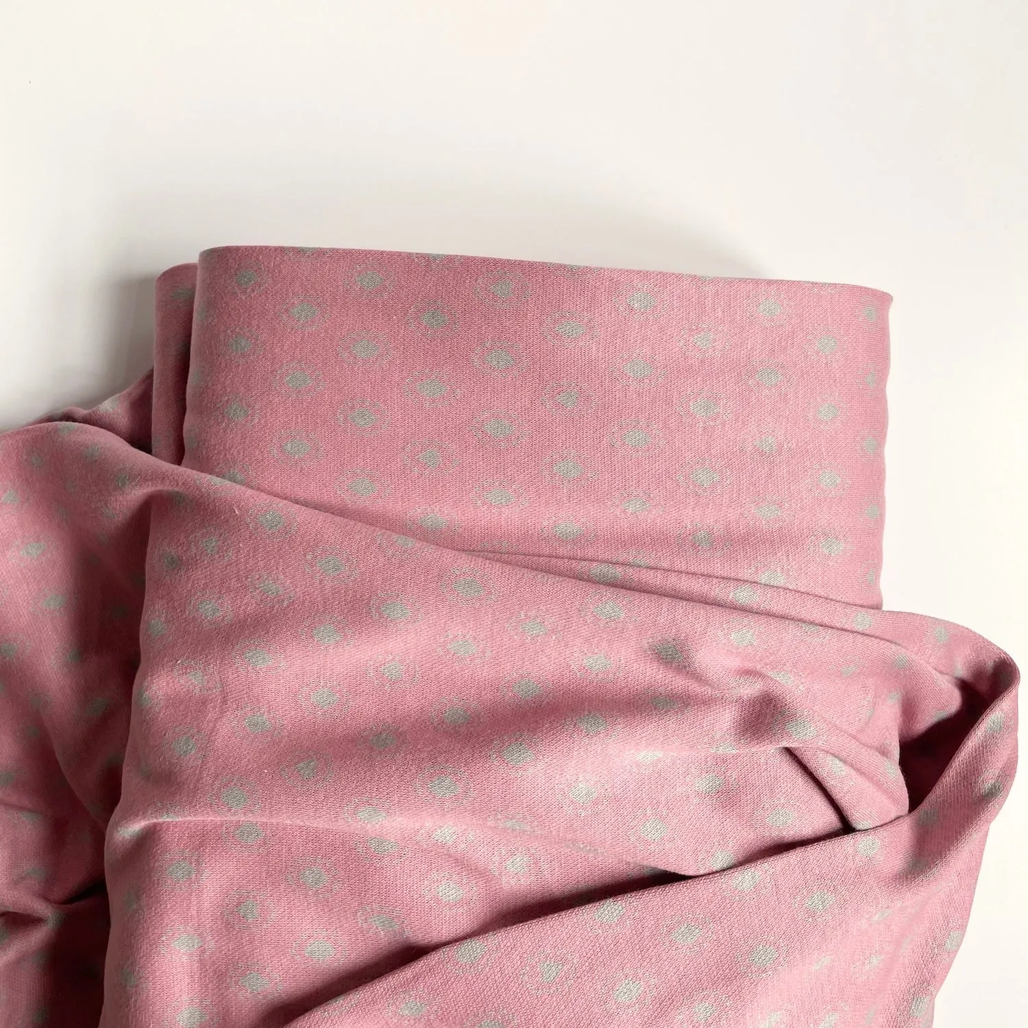 Stof Avalana Jacquard Jersey - Flowers Pink / Gray