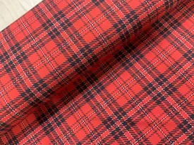Tartan Red/Black Cotton Jersey Fabric