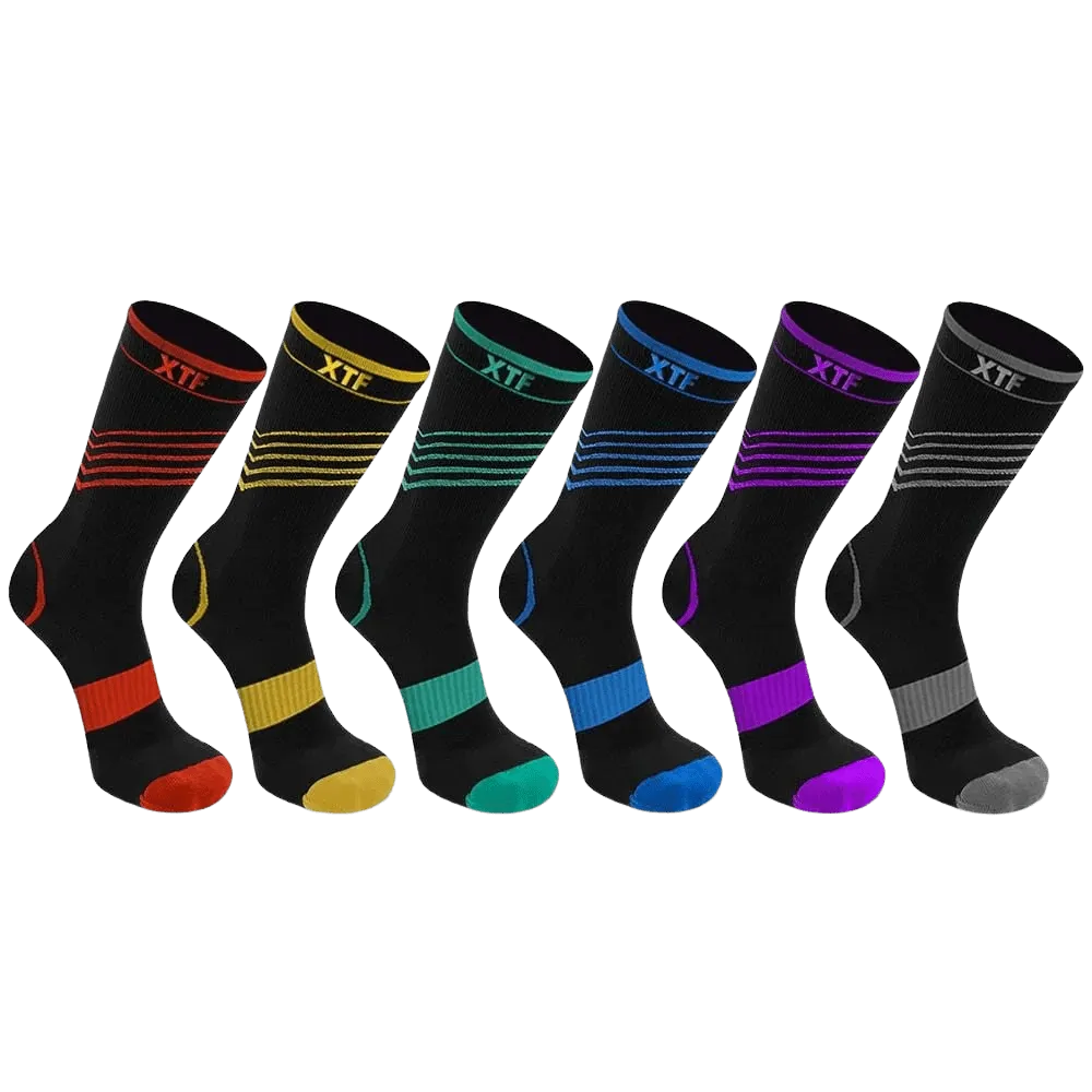 Ultra V-striped Crew-length Graduated Socks (6-Pairs)