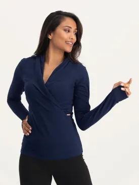 Ishtar Urban Goddess Long Sleeve Yoga Top - Midnight Blue