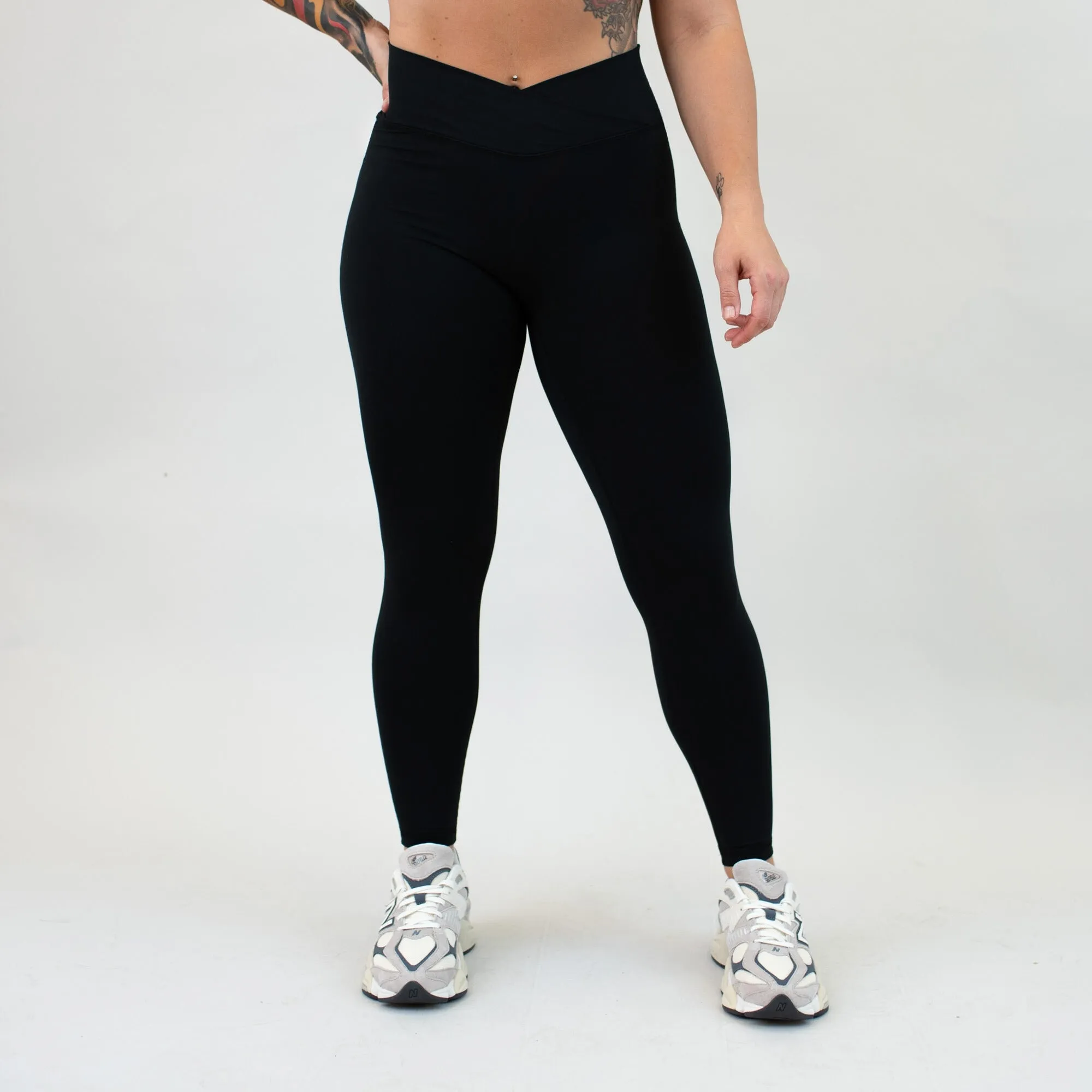V Waistband Legging 25" - No Front Seam - Mid High Rise