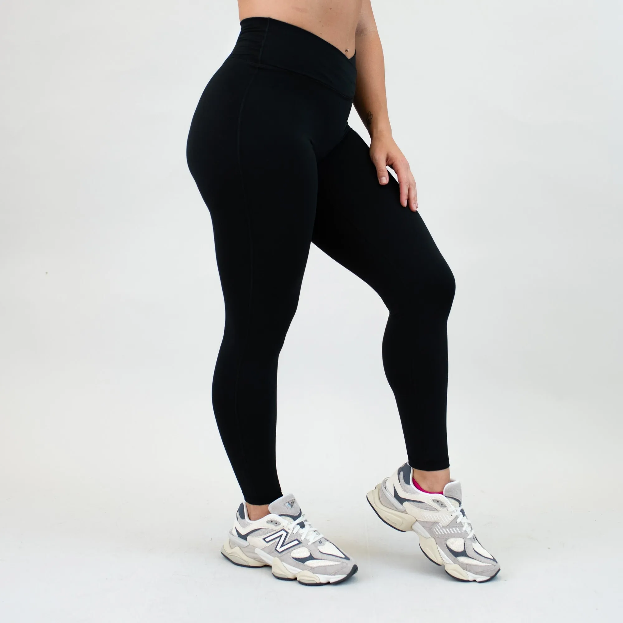V Waistband Legging 25" - No Front Seam - Mid High Rise