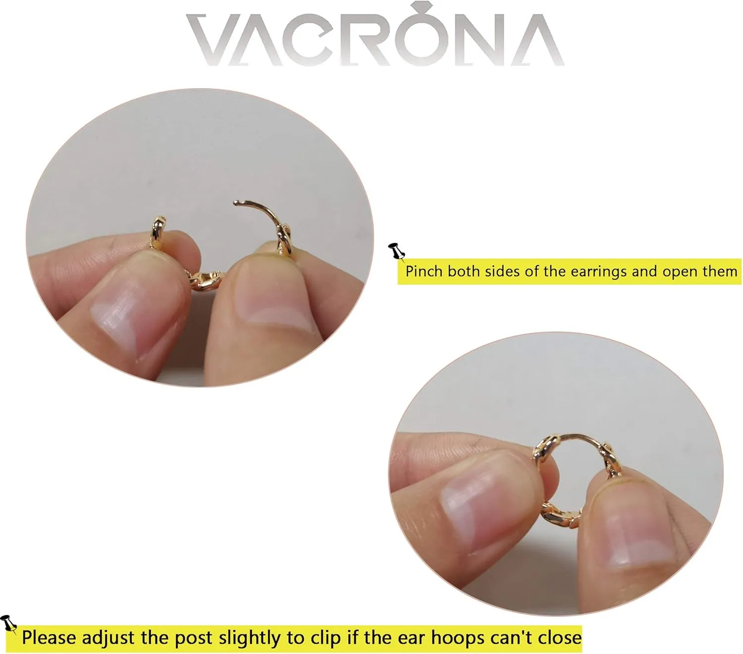 VACRONA Cubic Zirconia Huggie Earrings 14k Gold Plated Tiny Earrings Small Huggie Hoop Earrings Simple Lightweight Hoops Gift for Women