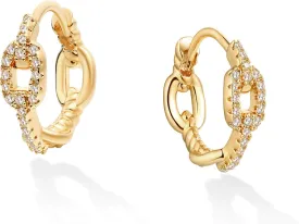 VACRONA Cubic Zirconia Huggie Earrings 14k Gold Plated Tiny Earrings Small Huggie Hoop Earrings Simple Lightweight Hoops Gift for Women