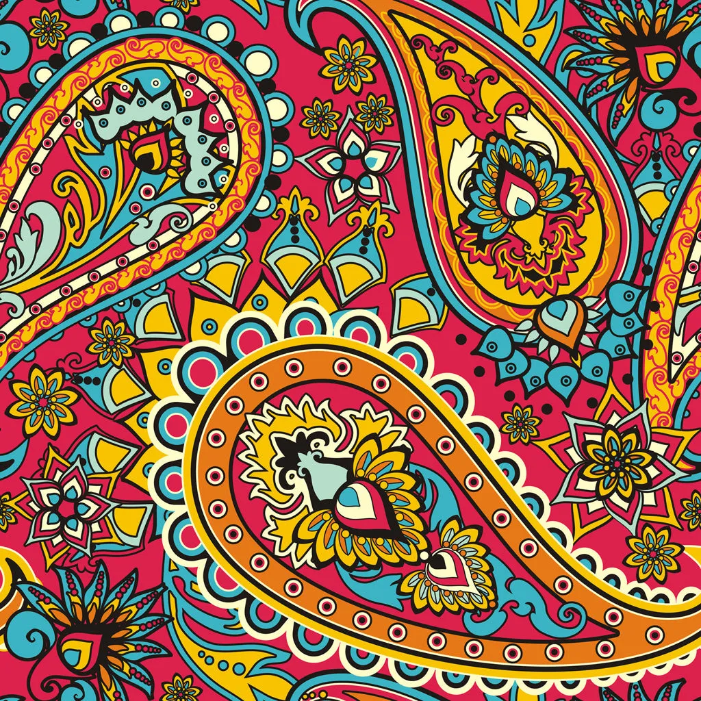 Walter Knabe Dancing Paisley Machine Printed Fabric