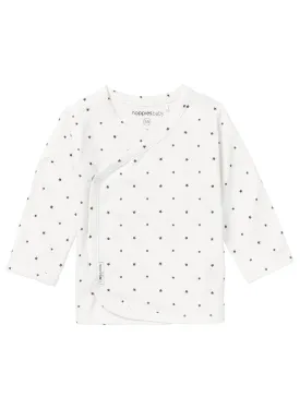 White Star Print Wrap Top, Organic Cotton