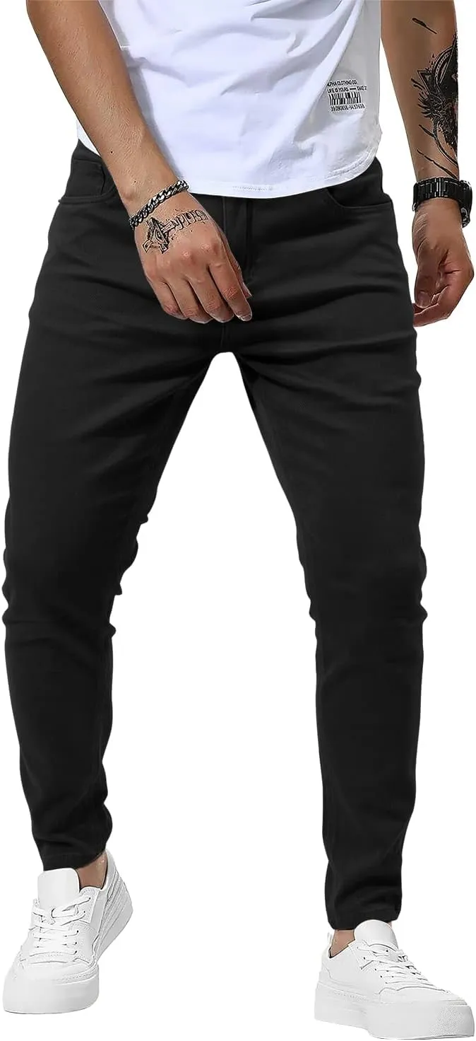 Woenzaia Men's Casual Slim Fit Pants Skinny Stretch Dress Slacks