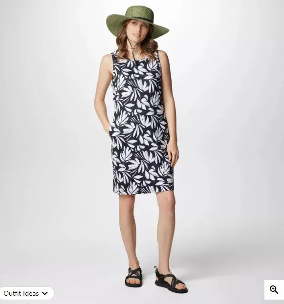 WOMEN'S CHILL RIVER PRINTED DRESS - BLACK ARECA