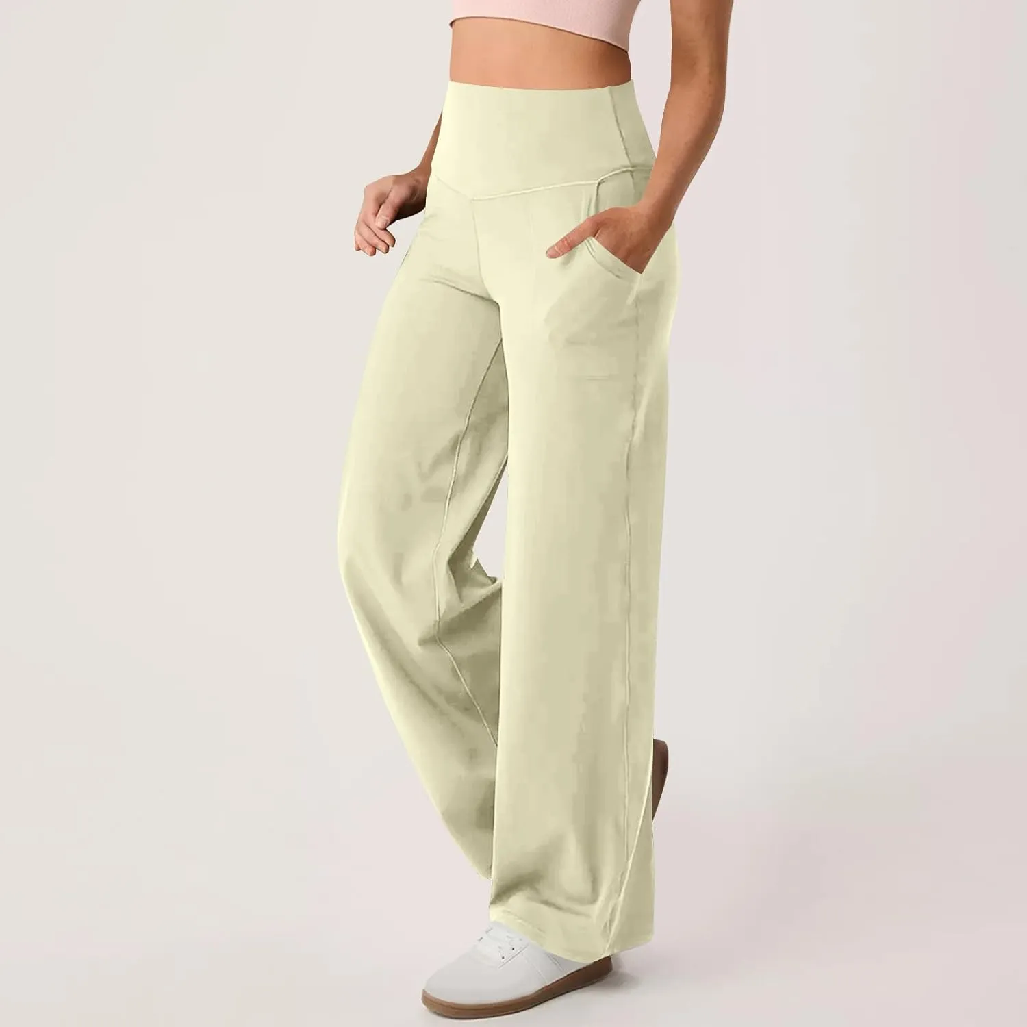 Women's Sweatpant Elastic High Waist Wide Leg Pants Plus Size Loose Comfy Joggers Pant Gym Sport Casual Trouser