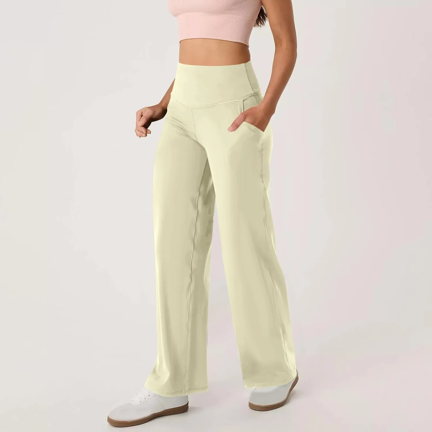 Women's Sweatpant Elastic High Waist Wide Leg Pants Plus Size Loose Comfy Joggers Pant Gym Sport Casual Trouser