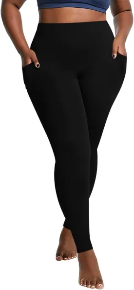 Xiaojmake Plus Size Leggings for Women Stretchy Tummy Control Workout Yoga Pant High Waist Seamless Stretchy Athletic Pants