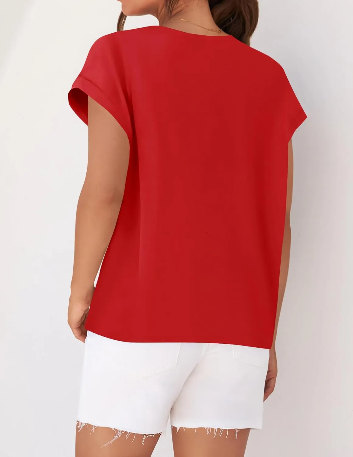 ZESICA Womens Summer Cap Sleeve Crewneck Tops Casual Loose Striped T-Shirts Basic Tees